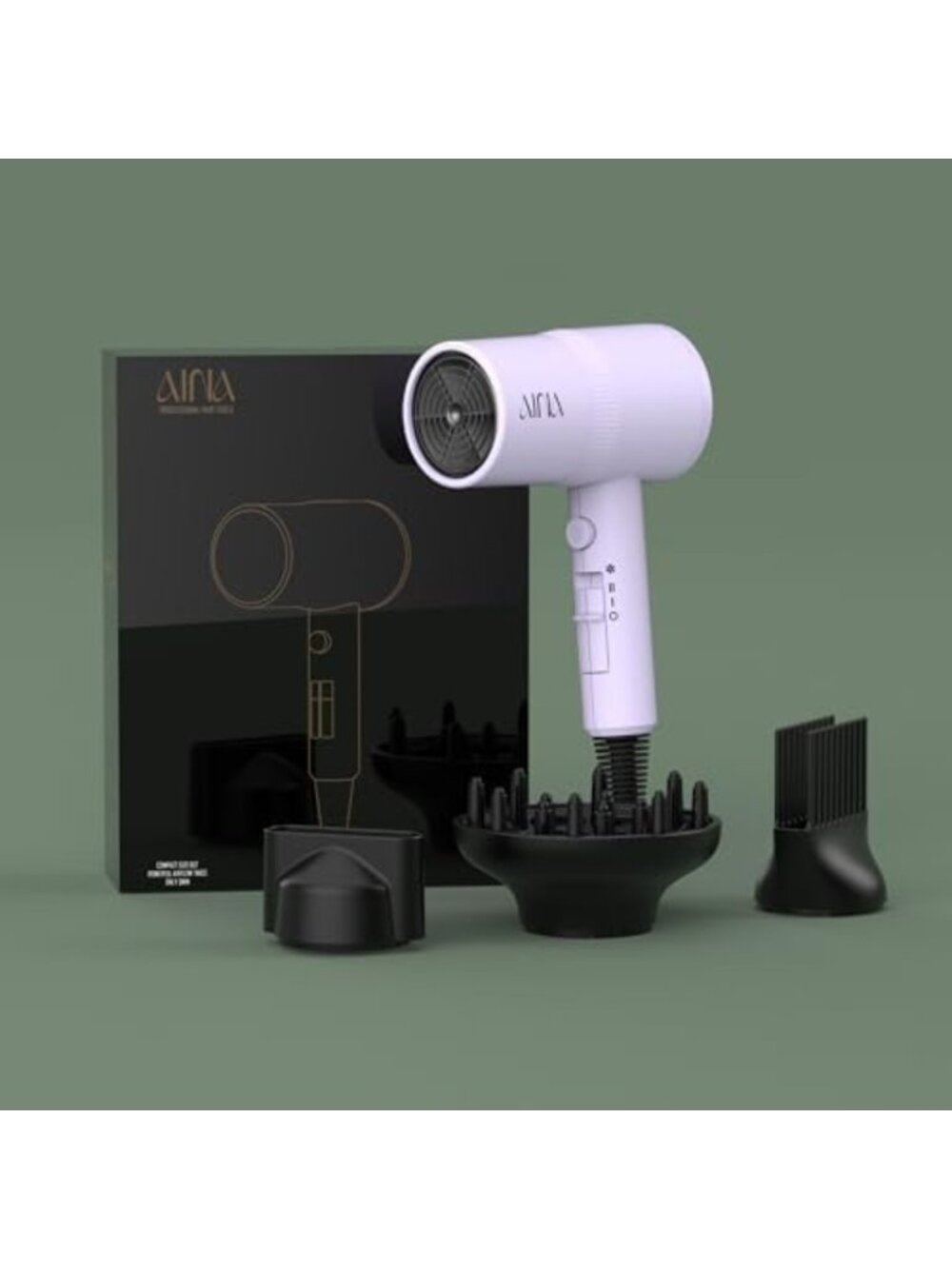 Full-Featured Hair Dryer with Diffuser & Comb - Powerful 110V Blow Dryer - Picture 5 of 7